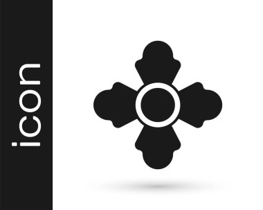 Siyah itfaiyeci ikonu beyaz arka planda izole edildi. Vektör