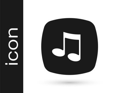 Siyah Müzik, beyaz arkaplanda izole edilmiş ton simgesi. Vektör