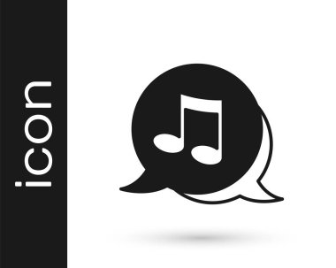 Siyah Müzik, beyaz arkaplanda izole edilmiş ton simgesi. Vektör