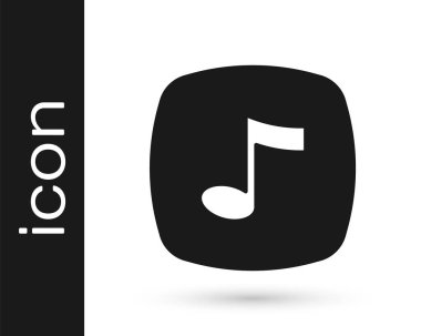 Siyah Müzik, beyaz arkaplanda izole edilmiş ton simgesi. Vektör