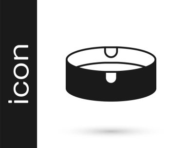 Beyaz arkaplanda siyah kül tablası simgesi izole edildi. Vektör