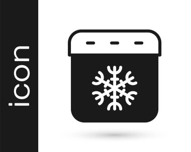 Siyah Takvim kış ikonu beyaz arkaplanda izole edildi. Olay hatırlatma sembolü. Vektör