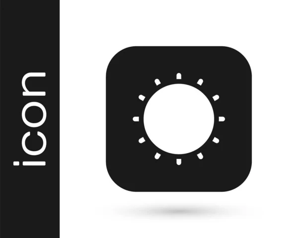 Icono Sol Negro Aislado Sobre Fondo Blanco Vector — Vector de stock