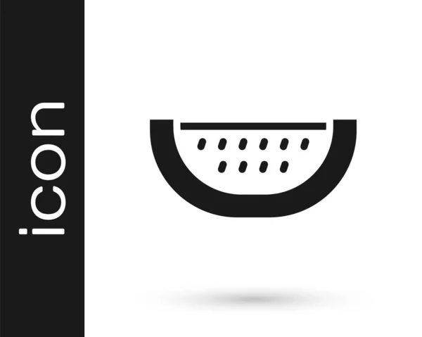 Schwarze Wassermelone Symbol Isoliert Auf Weißem Hintergrund Vektor — Stockvektor