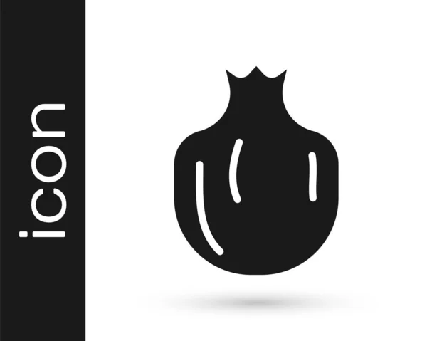 Icône Grenade Noire Isolée Sur Fond Blanc Grenat Vecteur — Image vectorielle