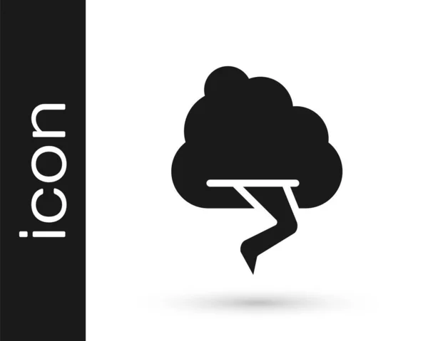Black Storm Symbol Isoliert Auf Weißem Hintergrund Wolke Und Blitz — Stockvektor