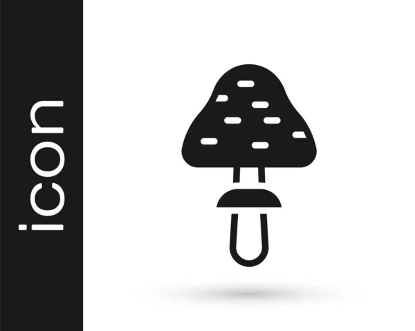 Icona Black Mushroom Isolata Sfondo Bianco Vettore — Vettoriale Stock