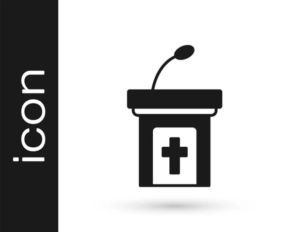 Ikone Der Predigt Der Schwarzen Kirche Isoliert Auf Weißem Hintergrund — Stockvektor
