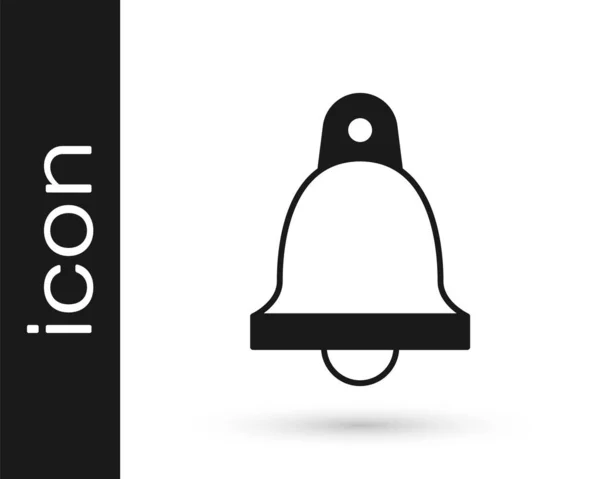 Icône Cloche Église Noire Isolée Sur Fond Blanc Symbole Alarme — Image vectorielle
