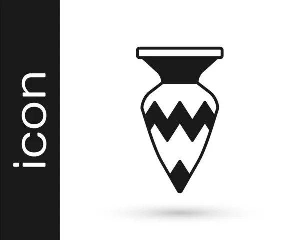 Svart Egyptisk Vas Ikon Isolerad Vit Bakgrund Symbol För Det — Stock vektor