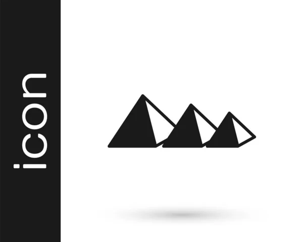 Icône Pyramides Egypte Noire Isolée Sur Fond Blanc Symbole Egypte — Image vectorielle