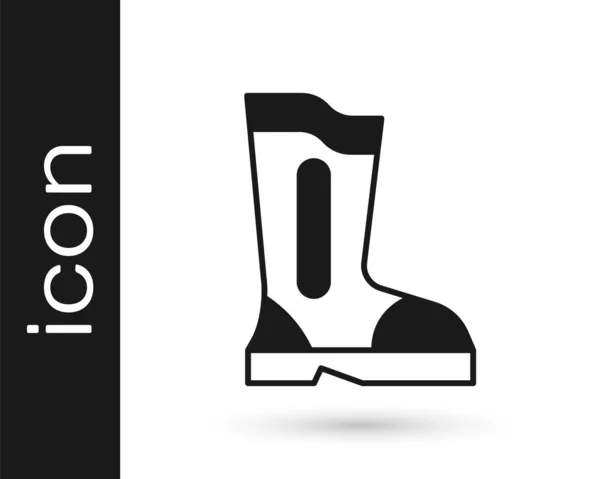 Black Fire Boots Icon Isolated White Background Vector — Stock Vector