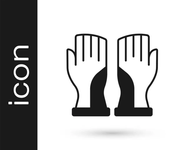 Μαύρο Εικονίδιο Γάντια Πυροσβέστη Απομονώνονται Λευκό Φόντο Προστατέψτε Γάντια Εικονίδιο — Διανυσματικό Αρχείο