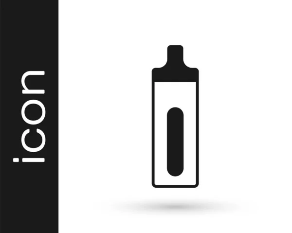 Icône Cigarette Électronique Noire Isolée Sur Fond Blanc Outil Fumeur — Image vectorielle