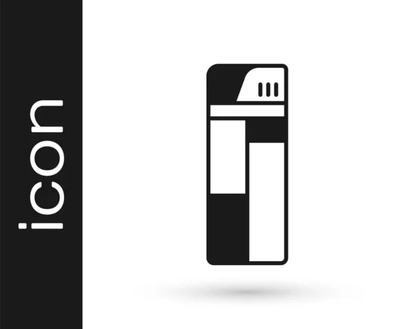 Icono Black Lighter Aislado Sobre Fondo Blanco Vector — Vector de stock