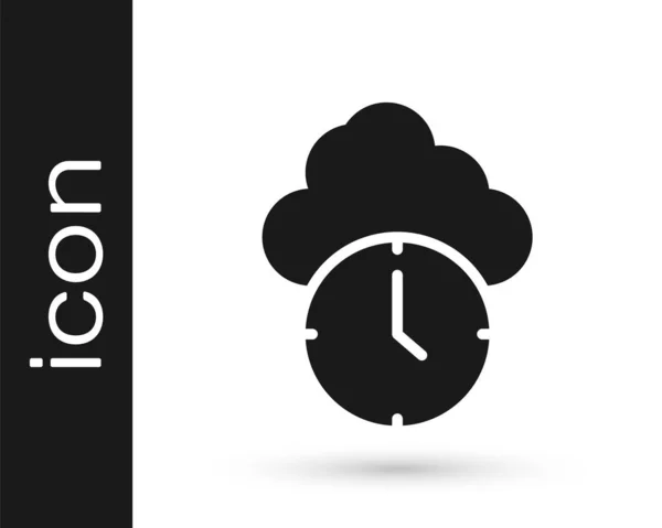 黒い時計のアイコンは 白い背景に隔離された 時間の象徴だ ベクトル — ストックベクタ