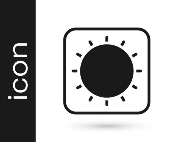 Icono Sol Negro Aislado Sobre Fondo Blanco Vector — Vector de stock