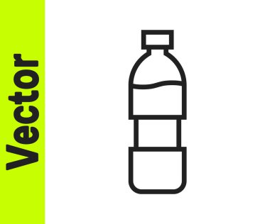 Beyaz arka planda izole edilmiş siyah çizgi su ikonu. Soda su içme tabelası. Vektör