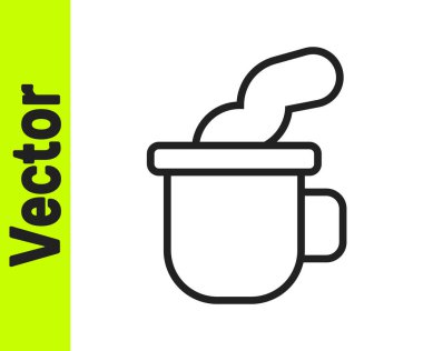 Beyaz arka planda izole edilmiş siyah çay ikonu. Vektör