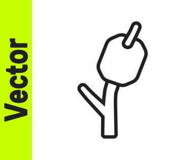 Çubuk simgesinde siyah çizgi şekerlemesi beyaz arkaplanda izole edilmiş. Vektör