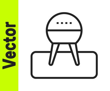Siyah çizgi ızgara ikonu beyaz arka planda izole edildi. Barbekü ızgara partisi. Vektör