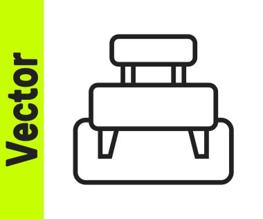 Siyah çizgi Bench simgesi beyaz arkaplanda izole edildi. Vektör