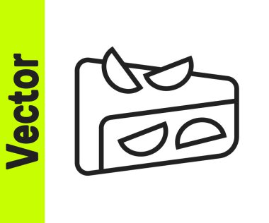 Beyaz arka planda izole edilmiş siyah çizgi ev yapımı meyveli turta ikonu. Vektör