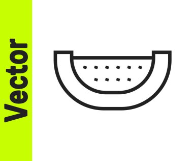 Siyah çizgi karpuz simgesi beyaz arkaplanda izole edildi. Vektör