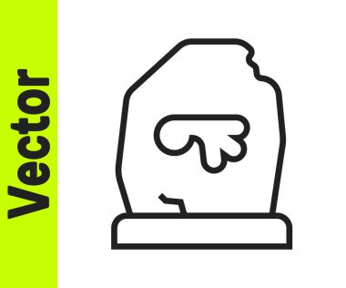 Siyah çizgi sihirli mühür simgesi beyaz arkaplanda izole edildi. Rune taşı. Vektör