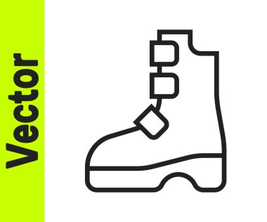 Siyah çizgi Kadim Viking bot simgesi beyaz arka planda izole edildi. Eski zamanların geleneksel kıyafetleri ve aksesuarları. Vektör