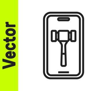 Siyah Hat Online açık artırma simgesi beyaz arkaplanda izole edildi. Teklif tabelası. Açık arttırma teklifi. Satış ve alıcılar. Vektör