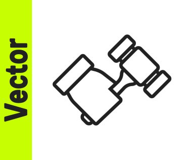 Beyaz arka planda siyah çizgi açık arttırma çekici simgesi izole edildi. Gavel, yargıç ya da müzayedecinin çekici. Teklif süreci, anlaştık. Açık arttırma teklifi. Vektör