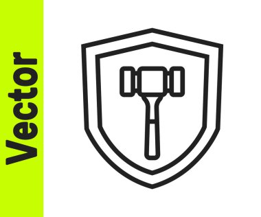 Beyaz arka planda siyah çizgi açık arttırma çekici simgesi izole edildi. Gavel, yargıç ya da müzayedecinin çekici. Teklif süreci, anlaştık. Açık arttırma teklifi. Vektör