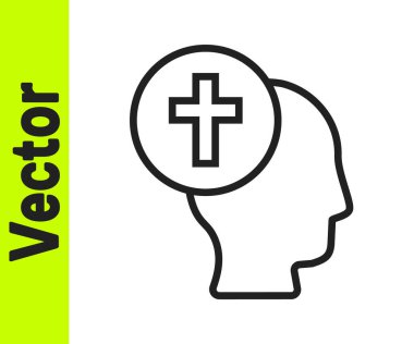 Siyah çizgi rahibi simgesi beyaz arkaplanda izole edildi. Vektör