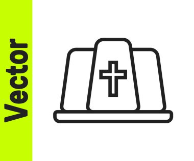 Siyah çizgi Papa şapkası simgesi beyaz arkaplanda izole edildi. Hristiyan şapkası işareti. Vektör