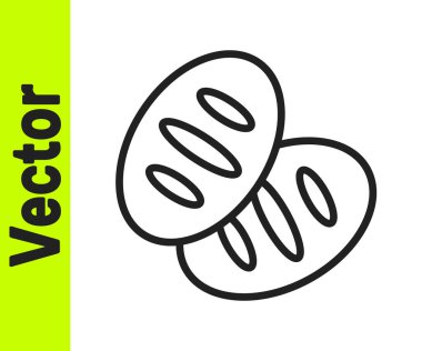 Siyah çizgi Hıristiyan ekmek ikonu beyaz arkaplanda izole edildi. Din ve Hristiyanlık. Vektör