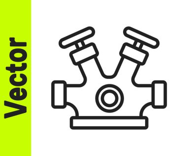 Beyaz arka planda siyah çizgi yangın musluğu simgesi izole edildi. Vektör