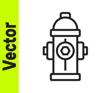 Beyaz arka planda siyah çizgi yangın musluğu simgesi izole edildi. Vektör