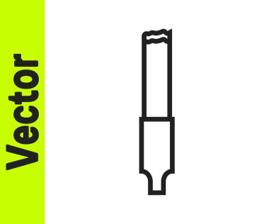 Siyah çizgi sigara simgesi beyaz arkaplanda izole edildi. Tütün tabelası. Sigara içme sembolü. Vektör