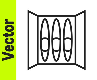 Beyaz arkaplanda siyah çizgi sigara simgesi izole edildi. Vektör