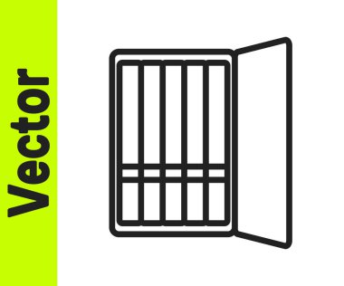 Siyah çizgi sigara kutusu simgesi beyaz arkaplanda izole edilmiş. Tütün tabelası. Sigara içme sembolü. Vektör