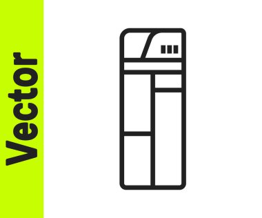 Beyaz arkaplanda siyah çizgi aydınlatma simgesi izole edildi. Vektör