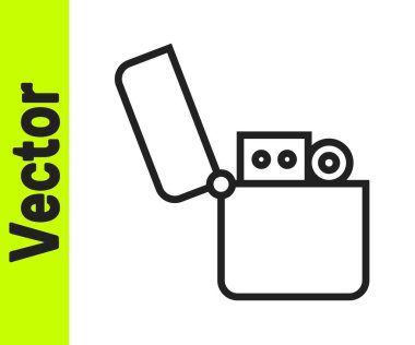 Beyaz arkaplanda siyah çizgi aydınlatma simgesi izole edildi. Vektör