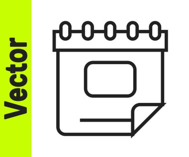 Siyah çizgi takvim simgesi beyaz arkaplanda izole edildi. Olay hatırlatma sembolü. Vektör