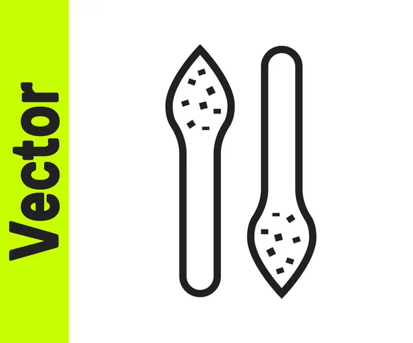 Schwarze Linie Spargel Symbol Isoliert Auf Weißem Hintergrund Gemüse Für — Stockvektor
