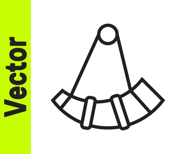 Black Line Jagdhornsymbol Isoliert Auf Weißem Hintergrund Vektor — Stockvektor