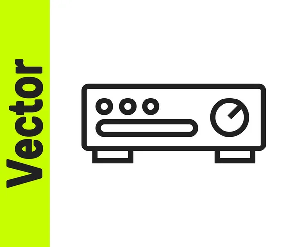 Línea Negra Icono Del Controlador Del Mezclador Sonido Aislado Sobre — Vector de stock