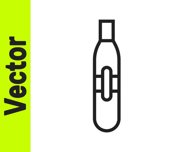 Ligne Noire Icône Cigarette Électronique Isolée Sur Fond Blanc Outil — Image vectorielle