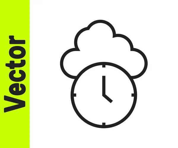 Ligne Noire Icône Horloge Isolé Sur Fond Blanc Symbole Temporel — Image vectorielle