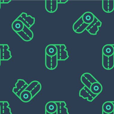 Çizgi kağıt rulo ikonu mavi arkaplanda izole edilmiş pürüzsüz desen. Vektör